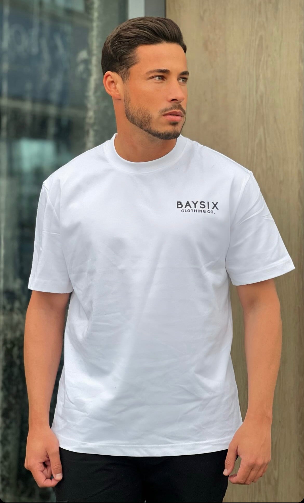 White drop shoulder Premium cotton t shirt