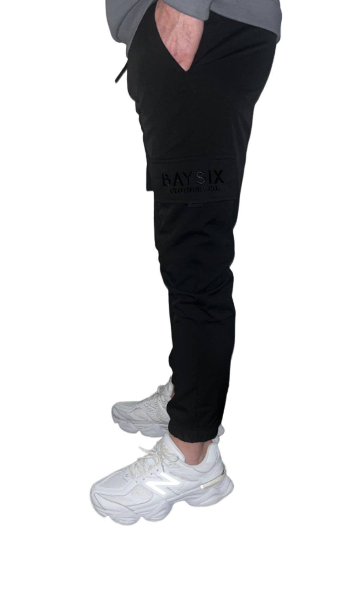 Black slim fit lightweight cargo