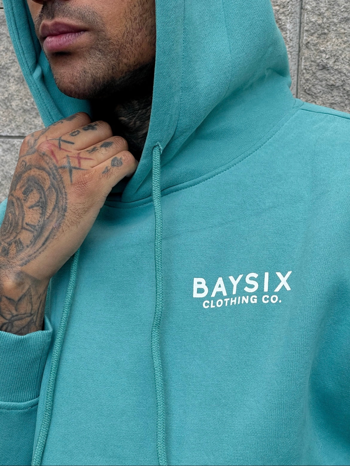 380gsm teal heavyweight premium cotton oversize hood