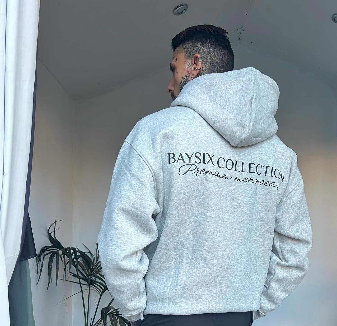 380gsm Grey heavyweight premium cotton oversize hood