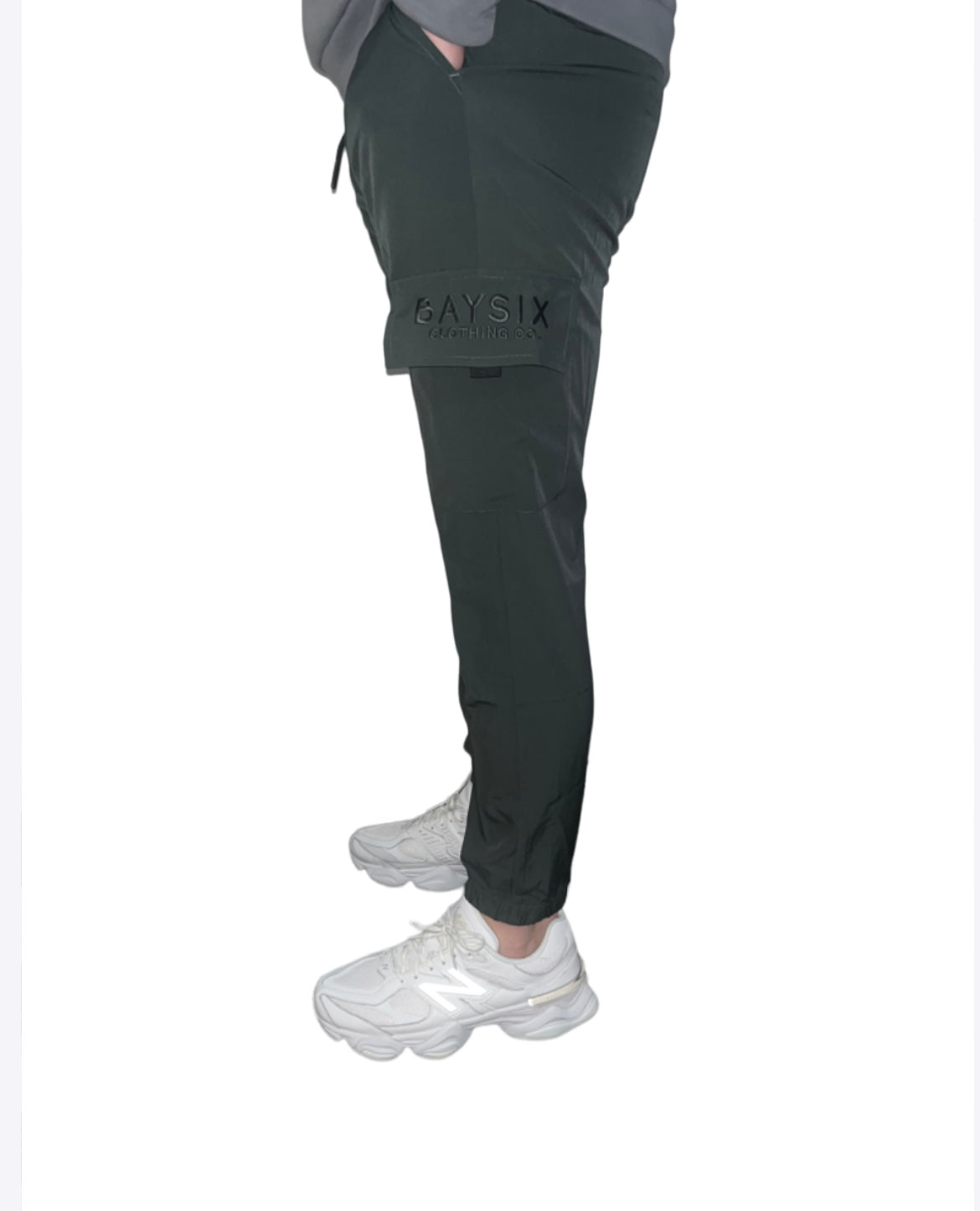 Slate grey slim fit lightweight cargo